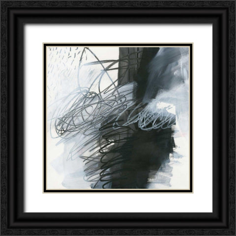 Whats Happening I Black Ornate Wood Framed Art Print with Double Matting by Davies, Jane