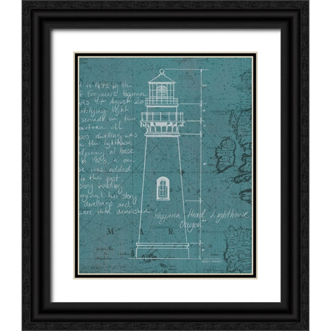 Coastal Blueprint VII Black Ornate Wood Framed Art Print with Double Matting by Fabiano, Marco