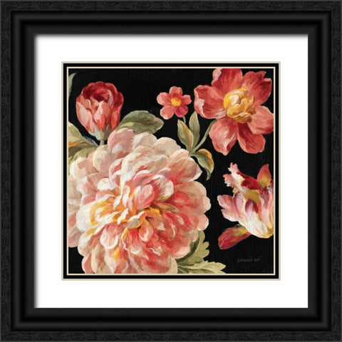 Mixed Floral IV Crop I Black Ornate Wood Framed Art Print with Double Matting by Nai, Danhui
