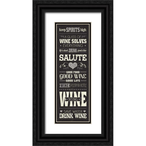 Wine Lovers II Black Ornate Wood Framed Art Print with Double Matting by Pela Studio