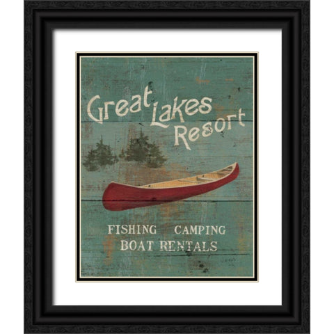 Lodge Signs III Black Ornate Wood Framed Art Print with Double Matting by Wiens, James