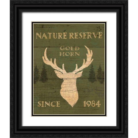 Lodge Signs IX Green Black Ornate Wood Framed Art Print with Double Matting by Wiens, James