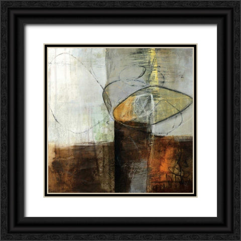 Abstract Pebble IV Black Ornate Wood Framed Art Print with Double Matting by Davies, Jane
