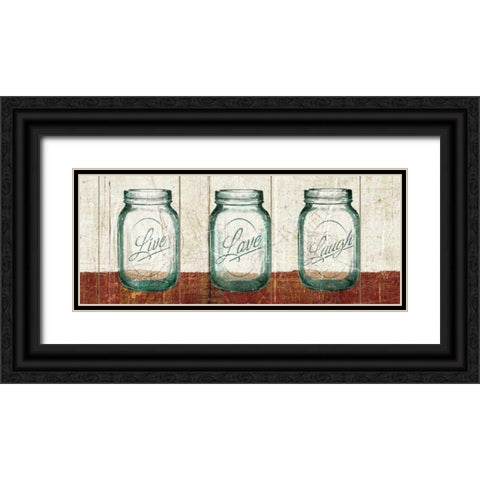 Flea Market Mason Jars Panel II Table Black Ornate Wood Framed Art Print with Double Matting by Wild Apple Portfolio