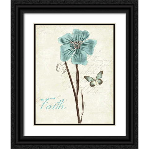 Slated Blue III Faith Black Ornate Wood Framed Art Print with Double Matting by Pertiet, Katie