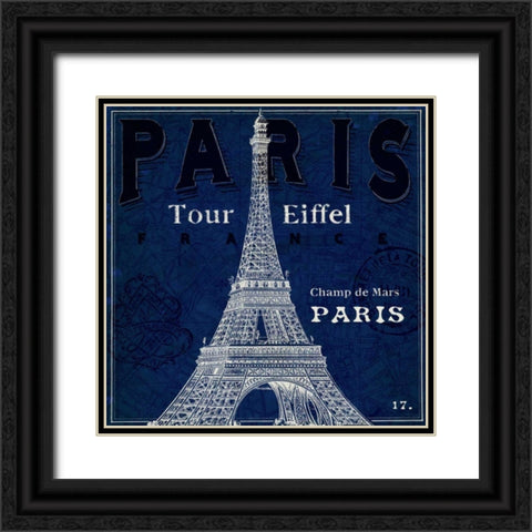 Blueprint Tour Eiffel  Black Ornate Wood Framed Art Print with Double Matting by Schlabach, Sue