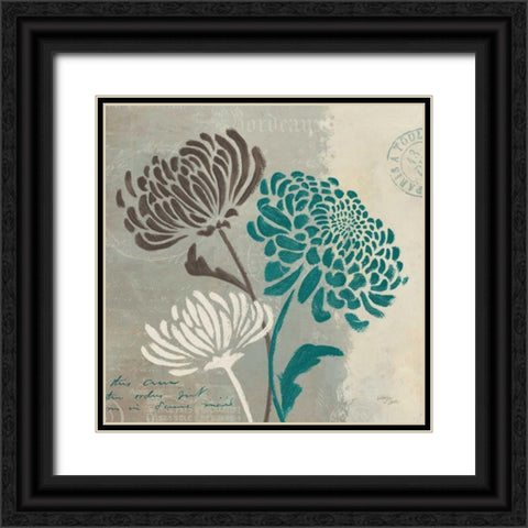 Chrysanthemums II Black Ornate Wood Framed Art Print with Double Matting by Wellington Studio