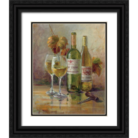 Opening the Wine II Black Ornate Wood Framed Art Print with Double Matting by Nai, Danhui