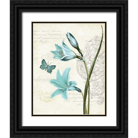 Lila Bleu II Black Ornate Wood Framed Art Print with Double Matting by Pertiet, Katie