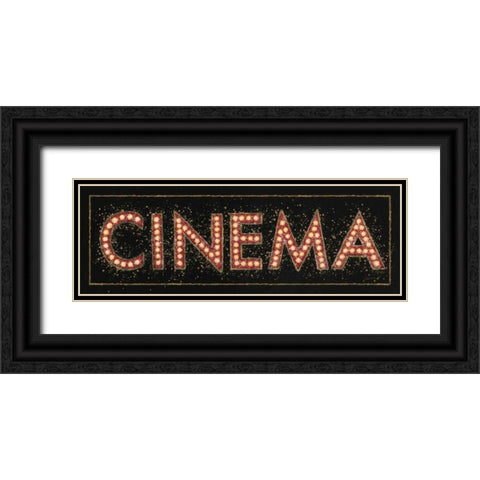 Cinema Marquee Black Ornate Wood Framed Art Print with Double Matting by Wiens, James