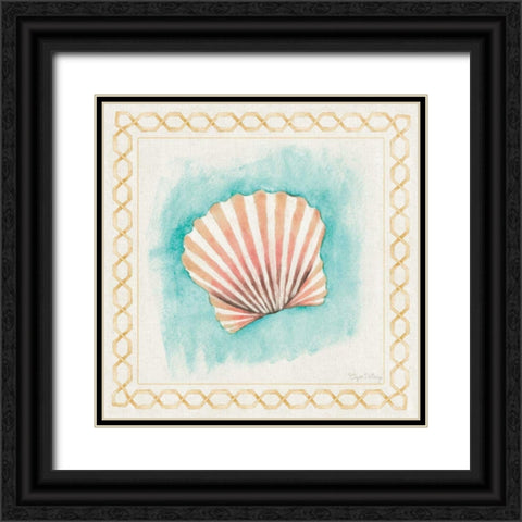 Coastal Mist Scallop Black Ornate Wood Framed Art Print with Double Matting by DeNeige, Elyse