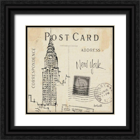 Postcard Sketches I Black Ornate Wood Framed Art Print with Double Matting by Tavoletti, Anne