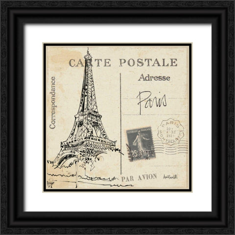 Postcard Sketches III Black Ornate Wood Framed Art Print with Double Matting by Tavoletti, Anne