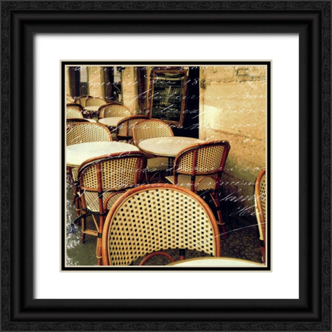 Paris Bistro Letter Black Ornate Wood Framed Art Print with Double Matting by Schlabach, Sue