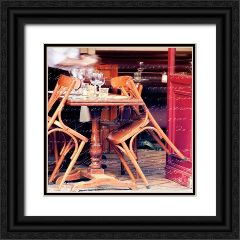 Paris Cafe Letter Black Ornate Wood Framed Art Print with Double Matting by Schlabach, Sue
