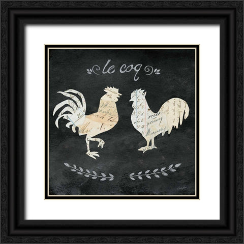 Le Coq Cameo Sq Black Ornate Wood Framed Art Print with Double Matting by Prahl, Courtney