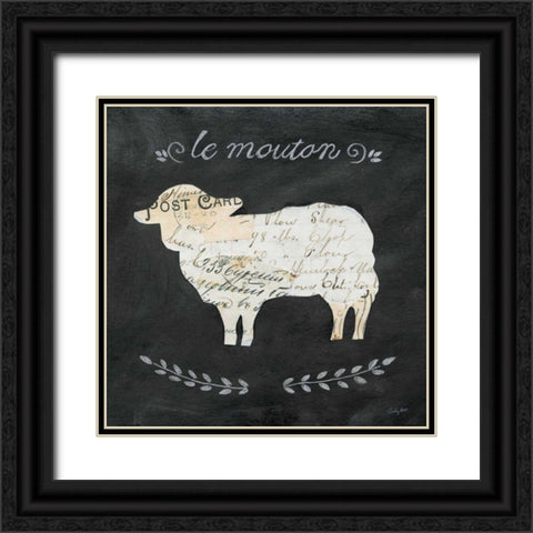 Le Mouton Cameo Sq Black Ornate Wood Framed Art Print with Double Matting by Prahl, Courtney