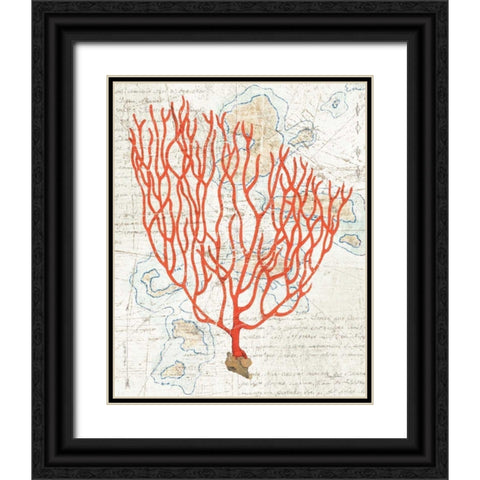 Textured Coral IV Black Ornate Wood Framed Art Print with Double Matting by Tillmon, Avery