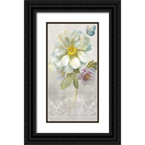 Textile Floral IV Black Ornate Wood Framed Art Print with Double Matting by Nai, Danhui