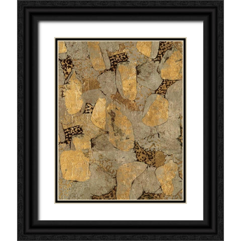 Gilded Stone Gold II Black Ornate Wood Framed Art Print with Double Matting by Wild Apple Portfolio