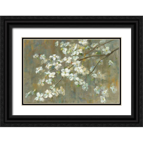 Dogwood in Spring Black Ornate Wood Framed Art Print with Double Matting by Nai, Danhui