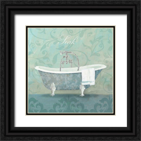 Damask Bath Tub Black Ornate Wood Framed Art Print with Double Matting by Tillmon, Avery