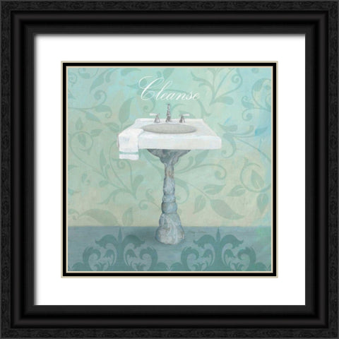 Damask Bath Sink Black Ornate Wood Framed Art Print with Double Matting by Tillmon, Avery