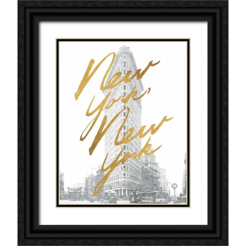 Gilded New York Black Ornate Wood Framed Art Print with Double Matting by Hershey, Moira