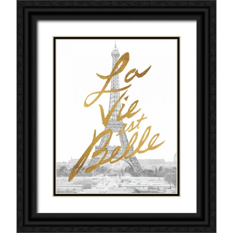 Gilded Paris Black Ornate Wood Framed Art Print with Double Matting by Hershey, Moira
