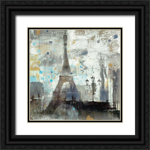 Eiffel Tower Neutral Black Ornate Wood Framed Art Print with Double Matting by Hristova, Albena