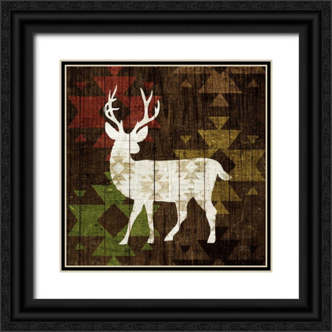 Southwest Lodge - Deer I Black Ornate Wood Framed Art Print with Double Matting by Mullan, Michael
