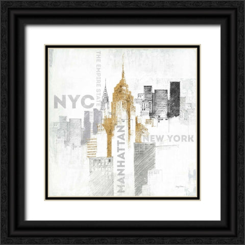 Empire State Building Black Ornate Wood Framed Art Print with Double Matting by Tillmon, Avery