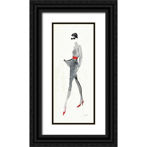 Red Flair II Black Ornate Wood Framed Art Print with Double Matting by Tavoletti, Anne