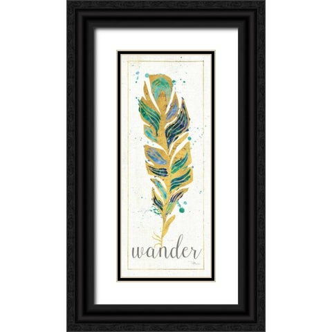 Waterfeathers II Black Ornate Wood Framed Art Print with Double Matting by Pela Studio