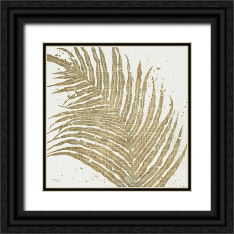 Gold Leaves I Black Ornate Wood Framed Art Print with Double Matting by Wellington Studio