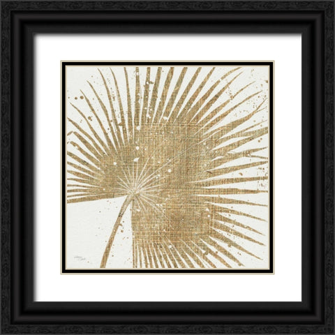 Gold Leaves II Black Ornate Wood Framed Art Print with Double Matting by Wellington Studio