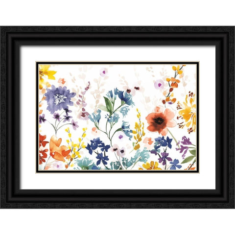 Colors of the Garden Black Ornate Wood Framed Art Print with Double Matting by Wild Apple Portfolio