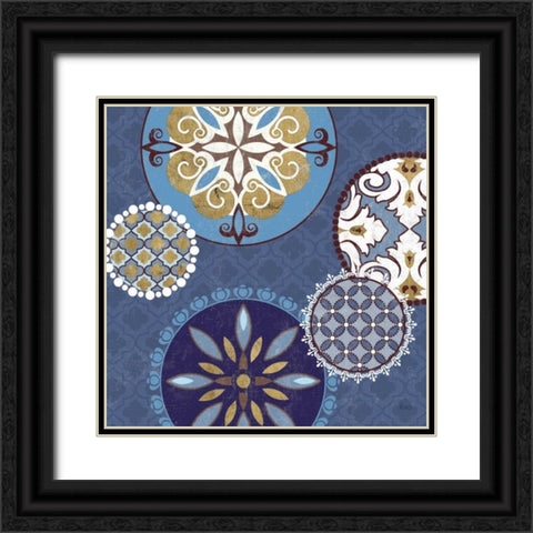 Mediterranean Blue II Black Ornate Wood Framed Art Print with Double Matting by Charron, Veronique