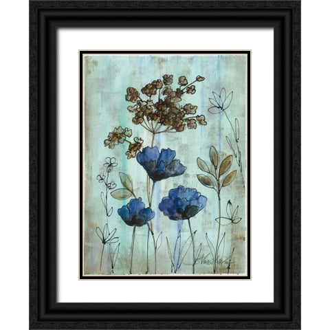 Botanical Trio II Black Ornate Wood Framed Art Print with Double Matting by Vassileva, Silvia