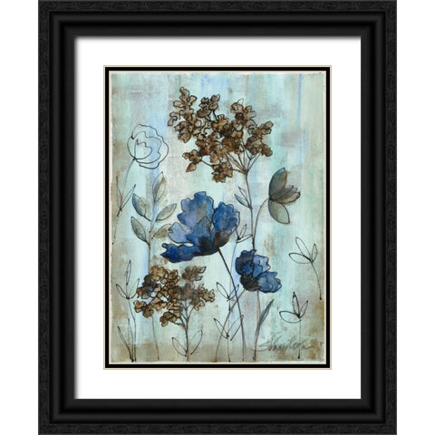 Botanical Trio III Black Ornate Wood Framed Art Print with Double Matting by Vassileva, Silvia