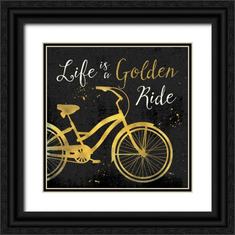 Golden Ride I Black Ornate Wood Framed Art Print with Double Matting by Pela Studio