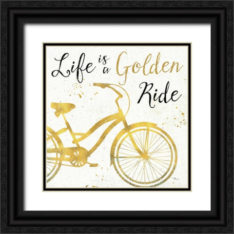 Golden Ride I Black Ornate Wood Framed Art Print with Double Matting by Pela Studio