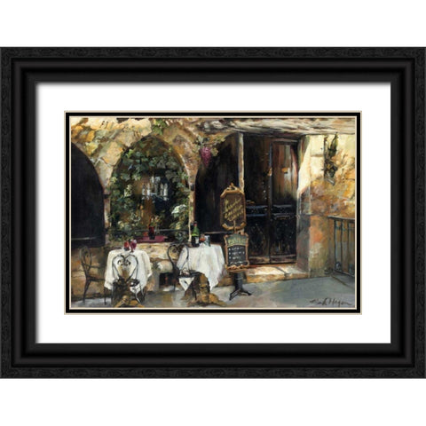 Meeting at the Cafe Black Ornate Wood Framed Art Print with Double Matting by Hageman, Marilyn