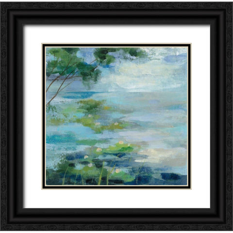 Lily Pond I Black Ornate Wood Framed Art Print with Double Matting by Vassileva Silvia