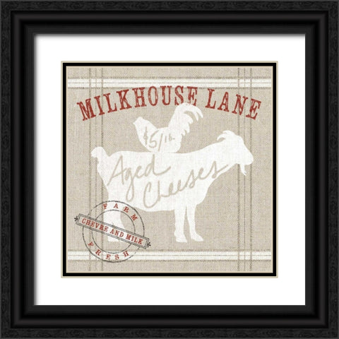 Farm linen goat Black Ornate Wood Framed Art Print with Double Matting by Schlabach, Sue