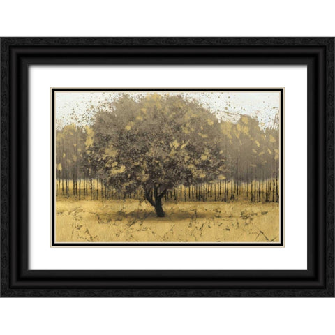 Golden Trees I Taupe Black Ornate Wood Framed Art Print with Double Matting by Wiens, James