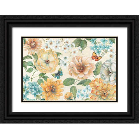 Butterfly Bloom Black Ornate Wood Framed Art Print with Double Matting by Brissonnet, Daphne