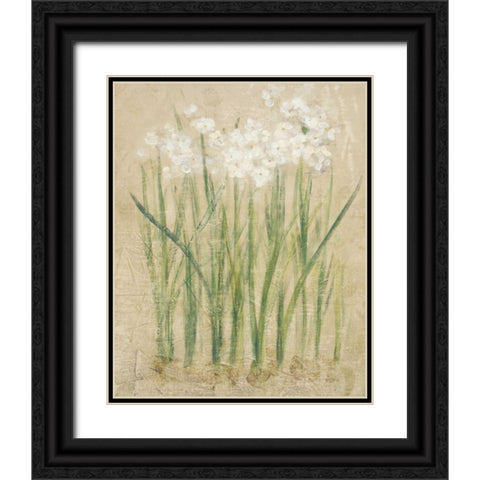 Narcissus Cool Black Ornate Wood Framed Art Print with Double Matting by Blum, Cheri
