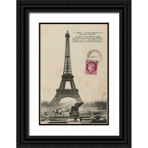 Paris 1900 Black Ornate Wood Framed Art Print with Double Matting by Wild Apple Portfolio