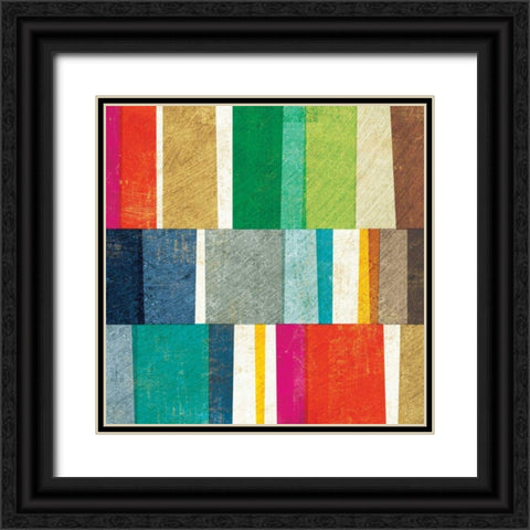 Colorful Abstract Black Ornate Wood Framed Art Print with Double Matting by Mullan, Michael